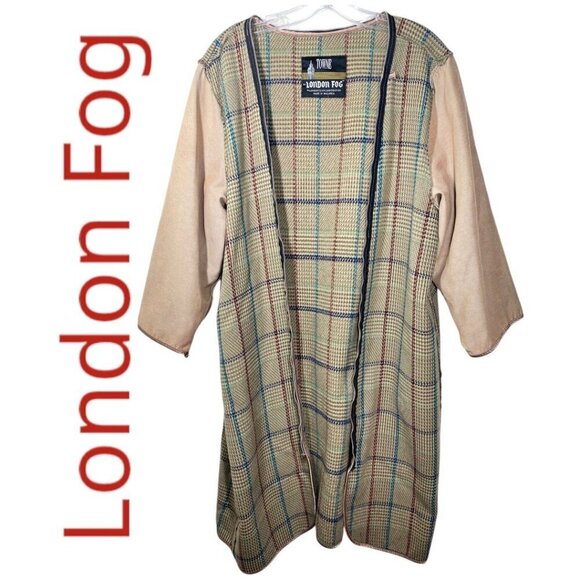 LONDON FOG Vintage Green Longline Trench Coat Wool Lining British Classic, 14 - Picture 4 of 14